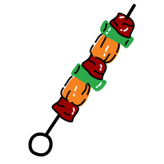 Playful Hand Drawn BBQ Grill Set