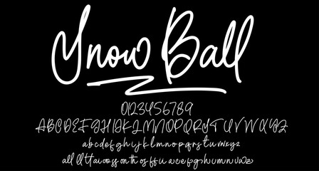 snow ball font handwritten vector lettering. typography. Motivational quote. Calligraphy postcard poster graphic design lettering element