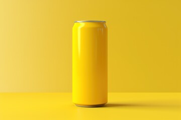 yellow aluminium can on background