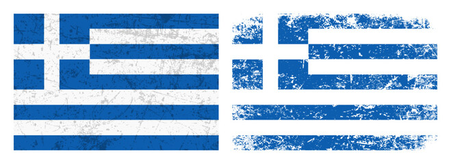 greece flag with grunge style - obrazy, fototapety, plakaty