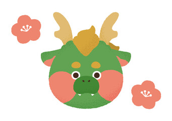 手描きの辰のキャラクター