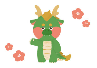 手描きの辰のキャラクター