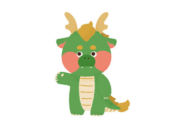 手描きの辰のキャラクター