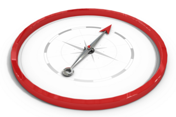 Digital png illustration of red compass on transparent background