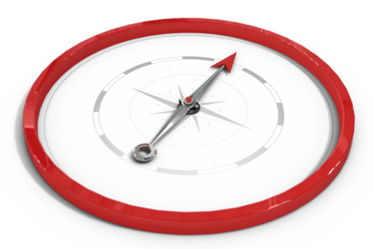Digital png illustration of red compass on transparent background