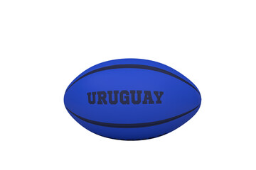 Digital png illustration of rugby ball with uruguay text on transparent background
