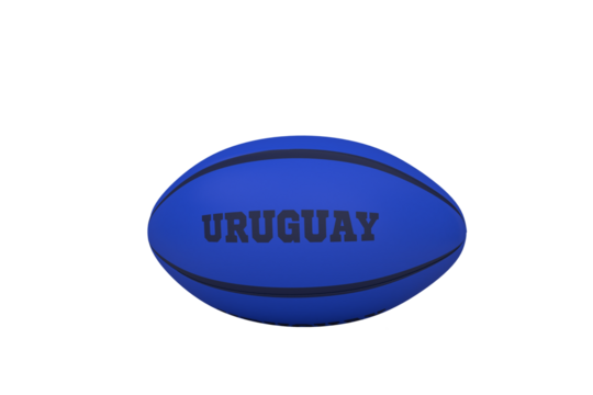 Digital png illustration of rugby ball with uruguay text on transparent background - Powered by Adobe