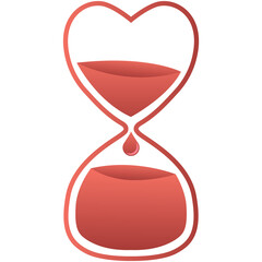 Digital png illustration of heart hourglass with blood on transparent background