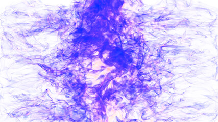 3d illustration. Tongues of lilac flame collide from opposite sides on a white background.