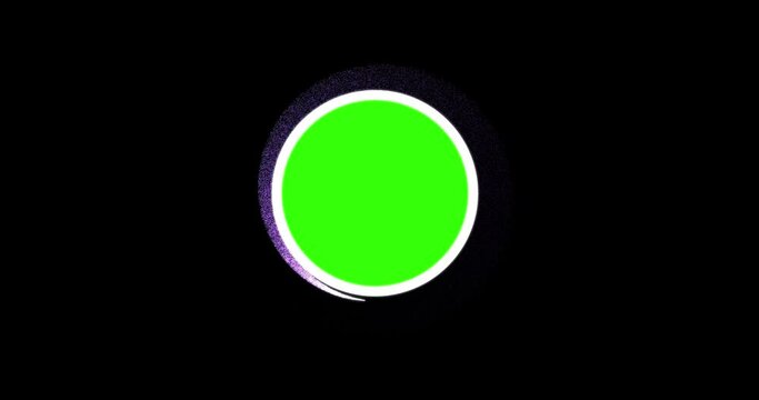 youtube intro with colorful light ring motion animation for logo with green screen on black background