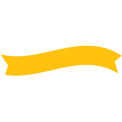 Digital png illustration of yellow ribbon banner on transparent background
