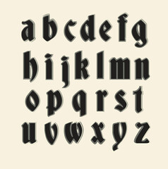Classic lowercase letters font