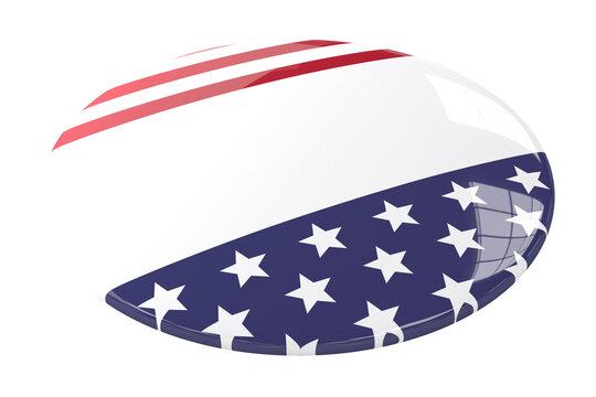 Digital png illustration of white, blue badge with stars and red stripes on transparent background