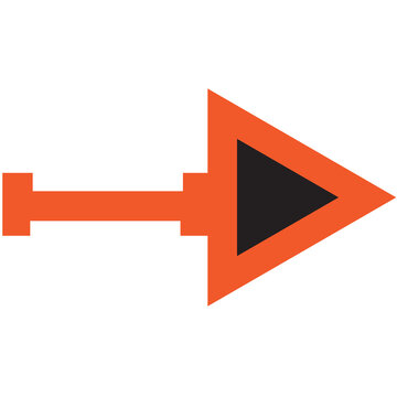 Digital png illustration of orange black right arrow on transparent background