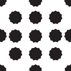 Digital png illustration of black circle stars repeated on transparent background