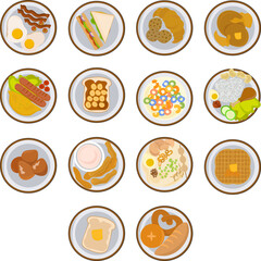 Breakfast Menu Illustration Set