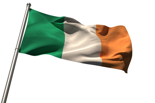 Digital png illustration of ireland flag on transparent background