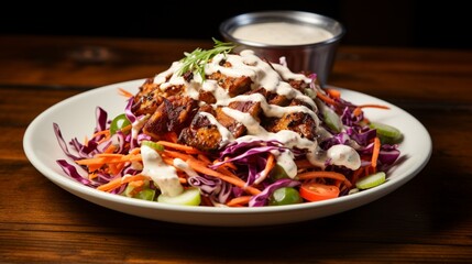 an image of a heaping plate of barbecue coleslaw with a creamy dressing