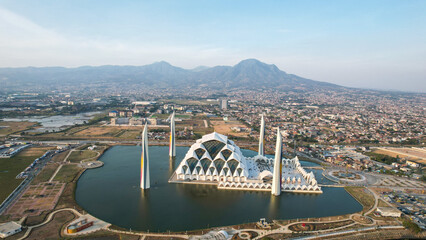 Aerial view show Al Jabbar Great Mosque a landmark and icon of West Java Province