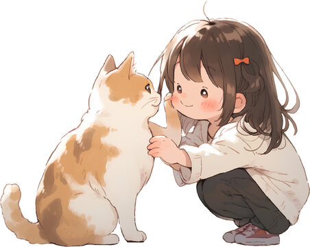 Girl & Cat