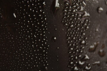 Photo of water vapor clinging to the surface of a soda can.