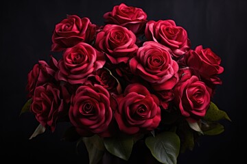 Bouquet of flowers - a composition of red roses. Generative AI