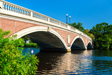 John W. Weeks Memorial Footbridge across the Charles River between Boston and Cambridge - Massachusetts, United States