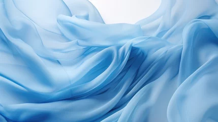 Zelfklevend Fotobehang 3d Floating blue fabric © Rstm