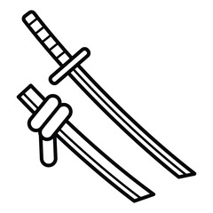 Katana sword icon vector on trendy design