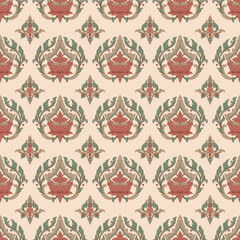 Lai Thai seamless pattern background , thai fine art, textile, vintage art,wallpaper,ornament