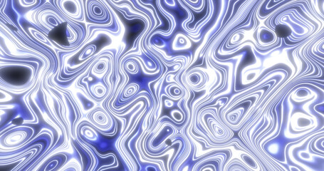 Abstract blue waves of iridescent energy liquid and magical bright glowing lines, background