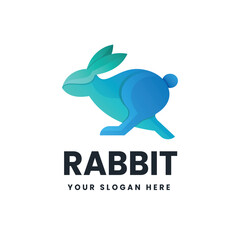 Rabbit Gradient Colorful Logo Vector Icon Illustration
