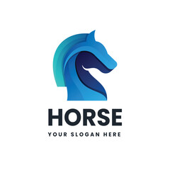 Horse Gradient Colorful Logo Vector Icon Illustration