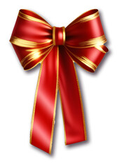 red ribbon and bow Isolated on a transparent background. For decorating and decorating gift boxes, Christmas, Valentine's Day.