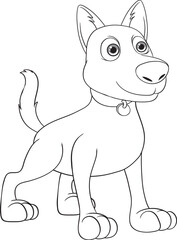 Cartoon Dog Standing and Wagging Tail