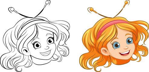 Smiling Girl with Fancy Head Accessory