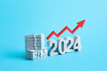 2024 with world economic financial.money management or business analysis.revenue and expenses...