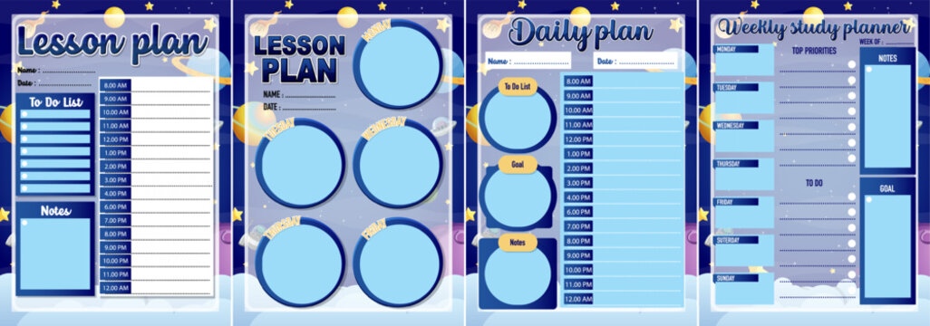 Children's Study Plan Schedule: Organized and Engaging