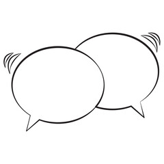 Chat Bubble Hand-Drawn Style. Isolated Speech Bubble, Text Bubble, Text Box  Comic Style
