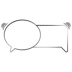 Chat Bubble Hand-Drawn Style. Isolated Speech Bubble, Text Bubble, Text Box  Comic Style