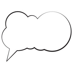 Chat Bubble Hand-Drawn Style. Isolated Speech Bubble, Text Bubble, Text Box  Comic Style