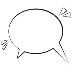 Chat Bubble Hand-Drawn Style. Isolated Speech Bubble, Text Bubble, Text Box  Comic Style