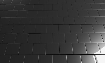  rectangle mosaic tiles texture background. Classic white metro tile.3d illustration.	