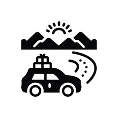 Black solid icon for trip 