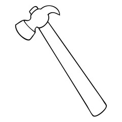 hammer line vector illustration