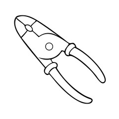 pliers line vector illustration