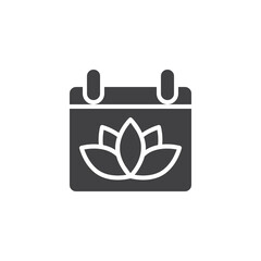 Spa procedure calendar vector icon