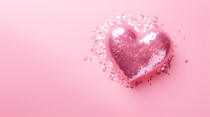 Heart shape pink confetti background