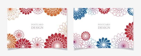 Foto op Plexiglas アブストラクトな花柄風ポストカードデザイン02【グラデーションとシンプル塗】 © en thanks