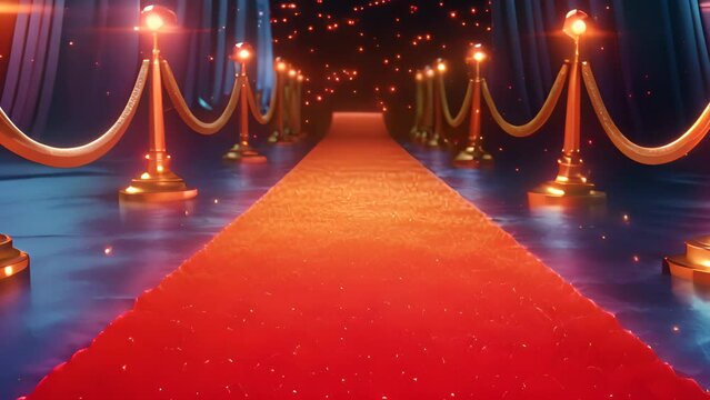 Red carpet. Award ceremony background. AI generative image.